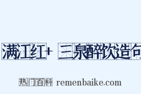 满江红+三泉醉饮造句是什么意思的图片
